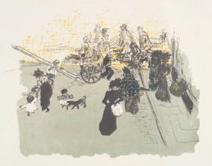 Street Corner, Lithograph from the Series Some Aspects of Life in Paris by Pierre Bonnard